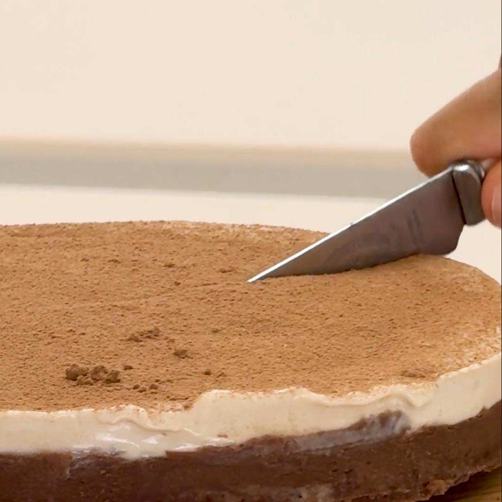 raw vanilla and chocolate tart.