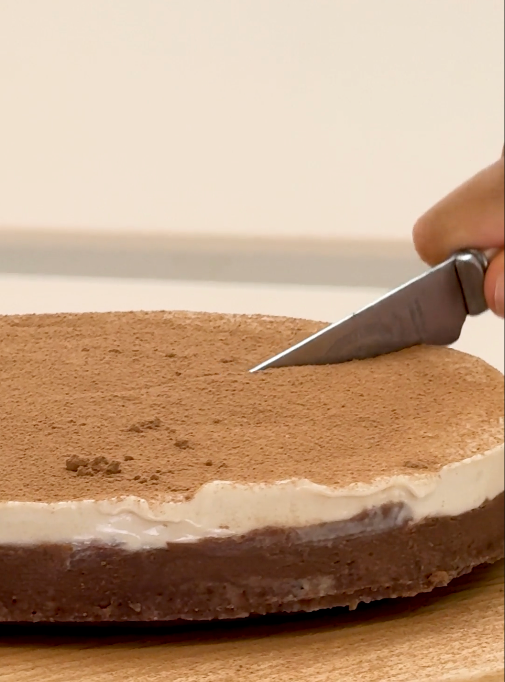raw vanilla and chocolate tart.