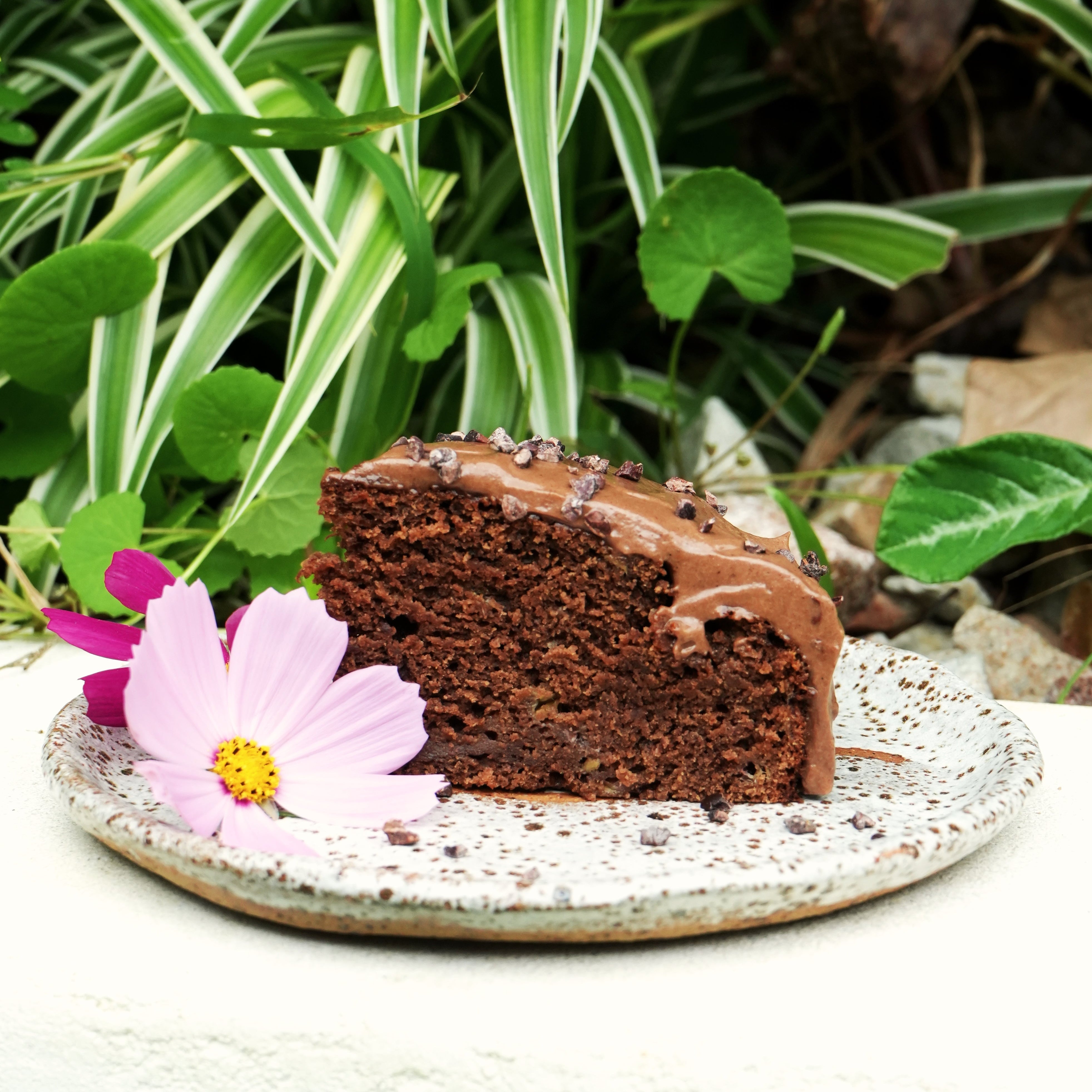 spelt banana chocolate cake.