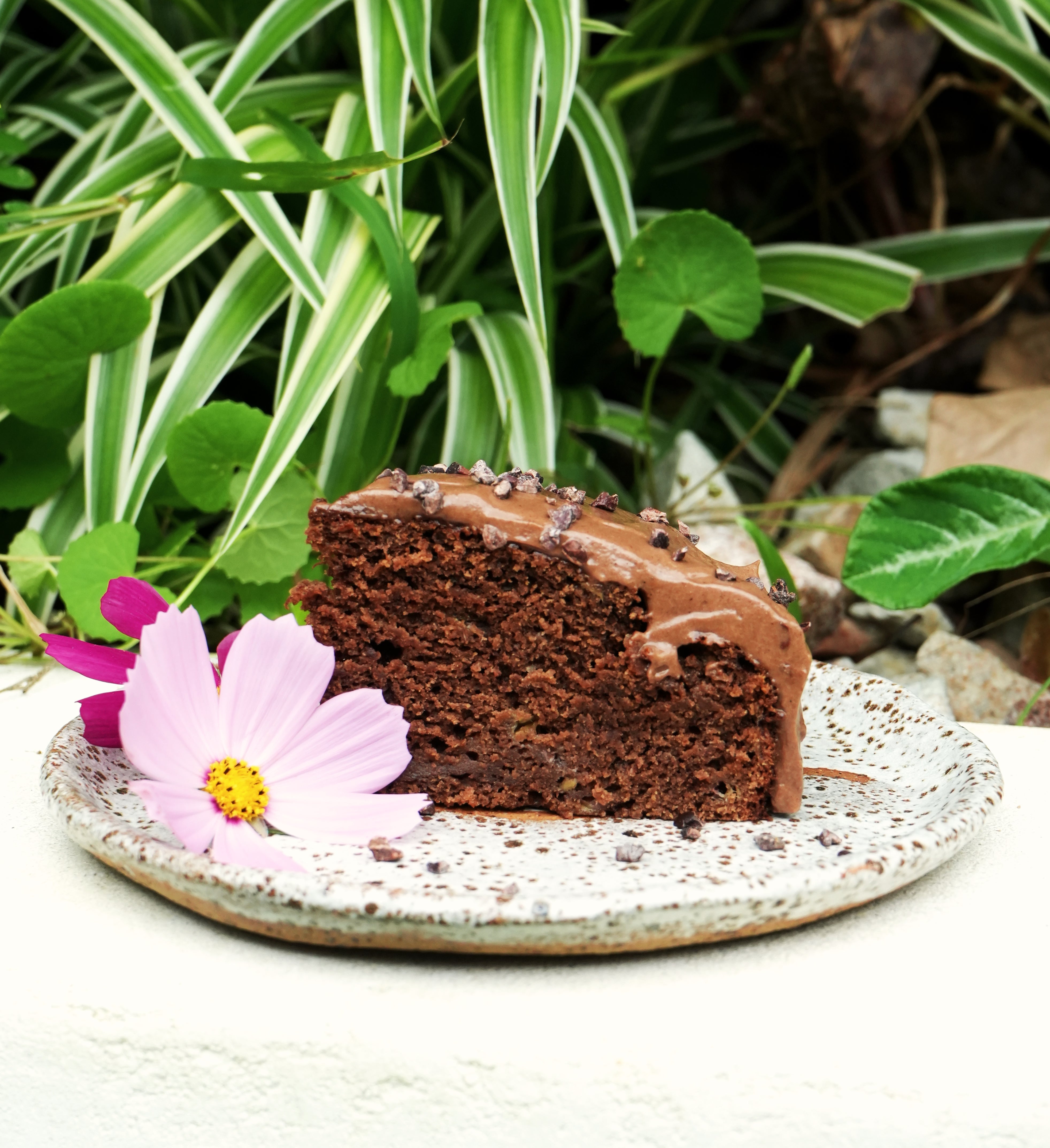 spelt banana chocolate cake.